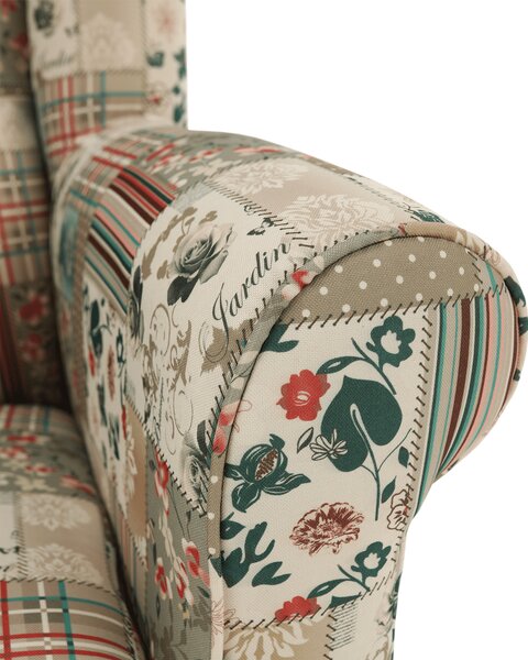 KONDELA Fotoliu, material textil în stilul patchwork viorica 1, CHARLOT