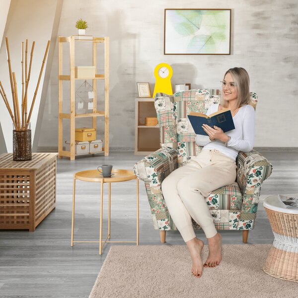 KONDELA Fotoliu, material textil în stilul patchwork viorica 1, CHARLOT