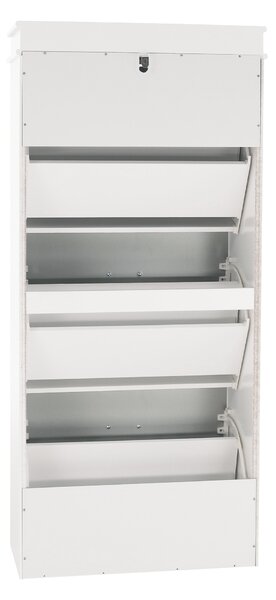 KONDELA Pantofar, 3 compartimente, gri/alb, SEBER TYP 2