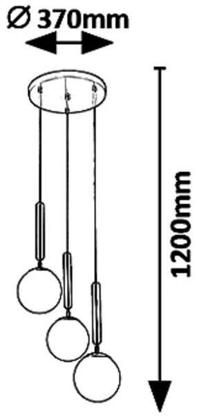 Rabalux Divina lampă suspendată 3x9 W alb-auriu 5353