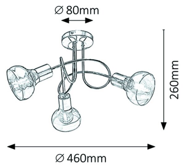 Rabalux Holly lampă de tavan 3x40 W alamă-chihlimbar 5548