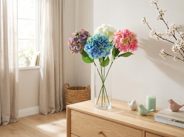 Floare artificiala HORTENSIE 54 cm - mai multe culori Culoare: Albastru
