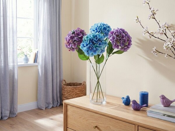 Floare artificiala HORTENSIE 54 cm - mai multe culori Culoare: Albastru