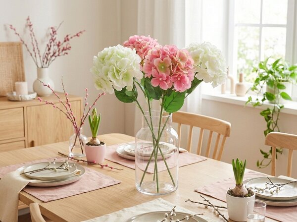 Floare artificiala HORTENSIE 54 cm - mai multe culori Culoare: Albastru