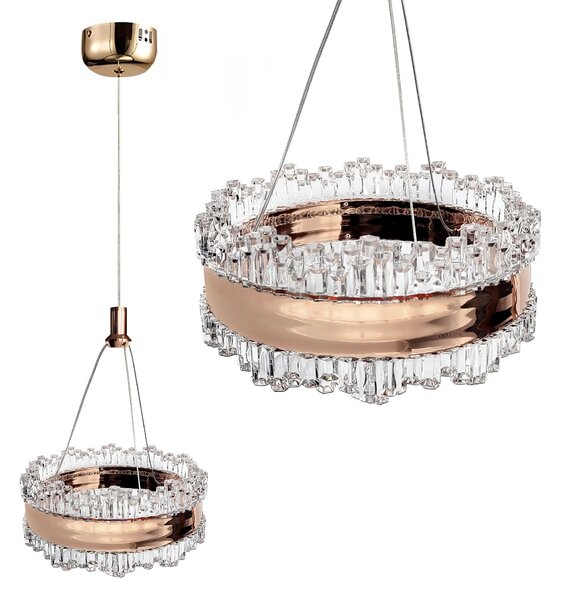 Lustră cu Cristale Suspendată LED LHJ099-CP GOLD