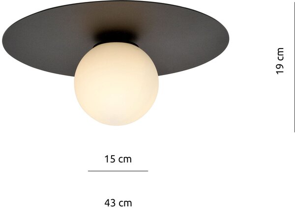 Emibig Solar lampă de tavan 1x10 W negru-opal 1127/1