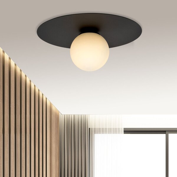 Emibig Solar lampă de tavan 1x10 W negru-opal 1127/1