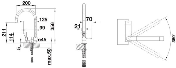 Blanco Coressa-F baterie bucătărie pe picior crom 521543