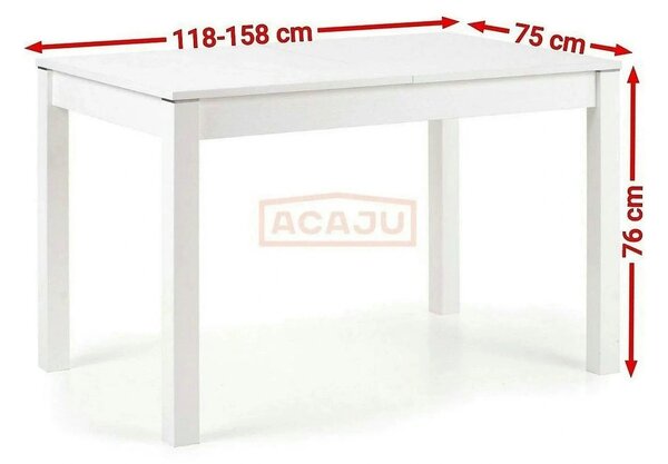 Masa extensibila MAURYCY, stejar/alb, PAL, 118/158x75x76 cm