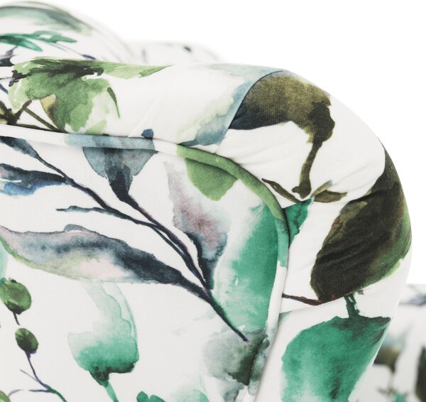 KONDELA Fotoliu, material textil model frunze verzi, CHARLOT