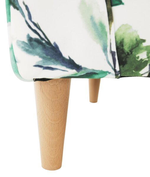 KONDELA Fotoliu, material textil model frunze verzi, CHARLOT