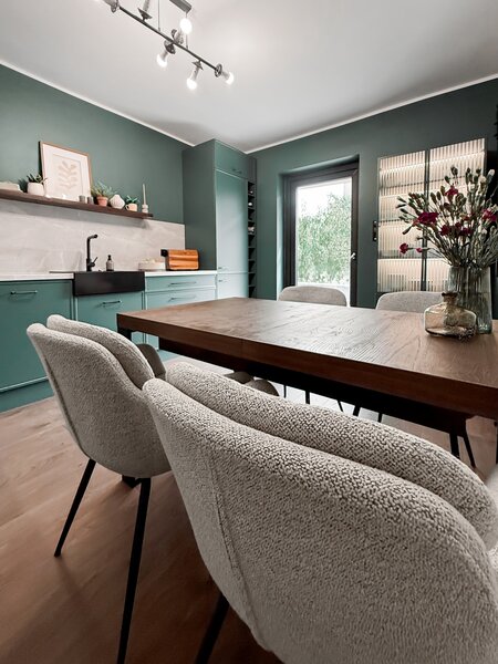 MAZZONI EXPORT GEORGIA Bej Latte (material Monza 60) - SCAUN MODERN TAPIȚAT BOUCLÉ PENTRU SALON/SUFRAGERIE/BIROU LOFT