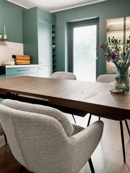 MAZZONI EXPORT GEORGIA Bej Latte (material Monza 60) - SCAUN MODERN TAPIȚAT BOUCLÉ PENTRU SALON/SUFRAGERIE/BIROU LOFT