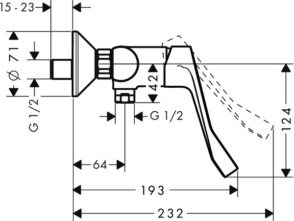 Hansgrohe Focus baterie de duș perete crom 31916000