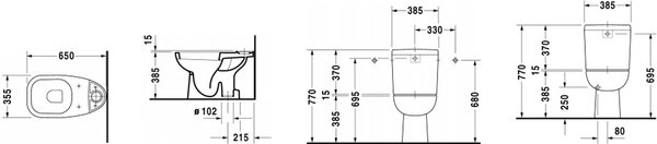 Duravit D-Code vas wc compact alb 21110100002