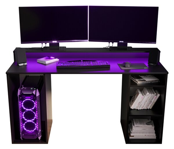 Masă PC pentru gaming Garrick 1 (negru) (cu iluminat LED RGB). 1064134