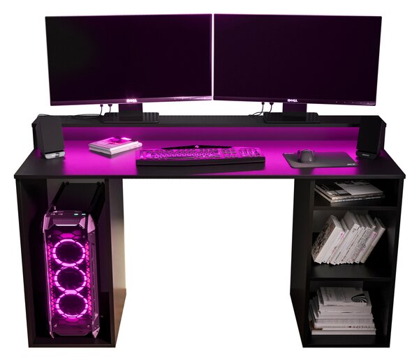 Masă PC pentru gaming Garrick 1 (negru) (cu iluminat LED RGB). 1064134