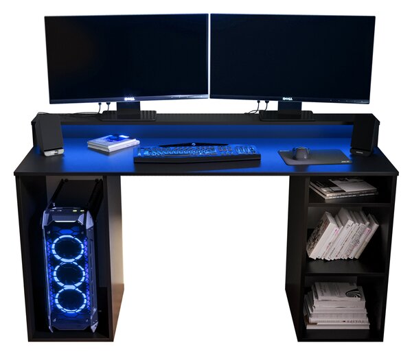 Masă PC pentru gaming Garrick 1 (negru) (cu iluminat LED RGB). 1064134