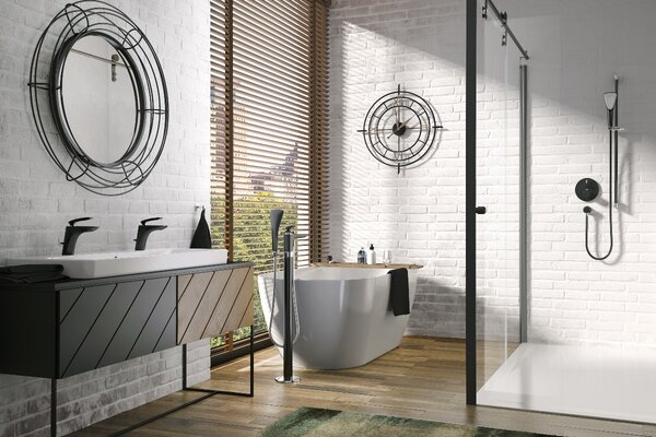 Kludi Balance baterie lavoar stativ negru 520238775