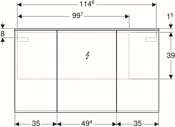 Geberit Option dulap 120x17.2x70 cm cu oglinda 500.592.00.1