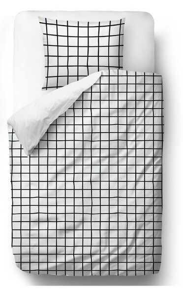 Lenjerie de pat din bumbac satinat Butter Kings Simple Checkers, 135 x 200 cm