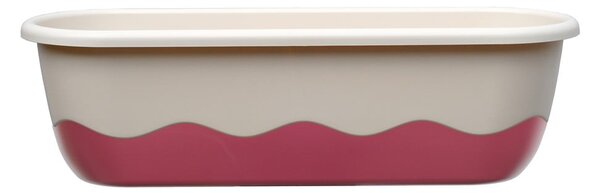 Ghiveci cu sistem de auto-irigare Plastia Mareta, lungime 60 cm, roz-alb