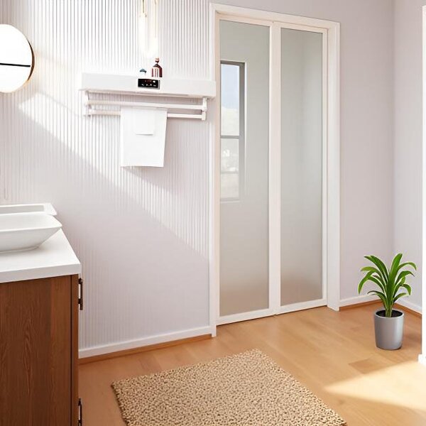 Uscator prosop baie sau bucatarie cu sterilizator UV, pe perete, 60 cm, 450W, ElectricSun Standard alb