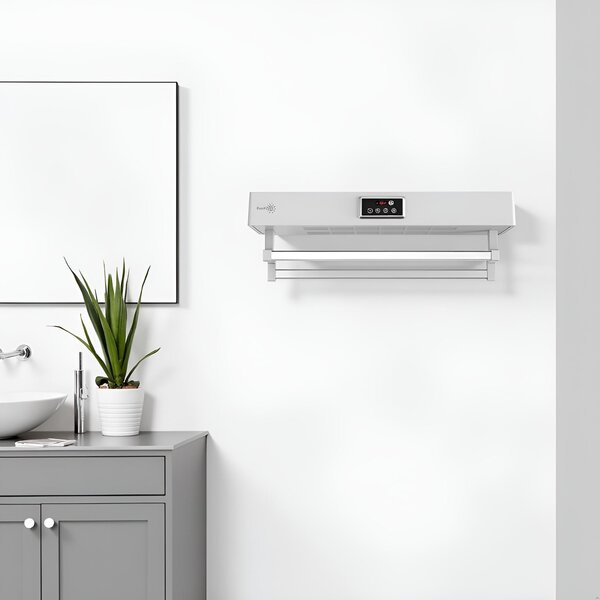 Uscator prosop baie sau bucatarie cu sterilizator UV, pe perete, 60 cm, 450W, ElectricSun Standard alb