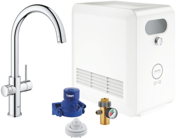 Grohe Blue set starter cu baterie bucătărie pe picior StarLight Chrome 31323002