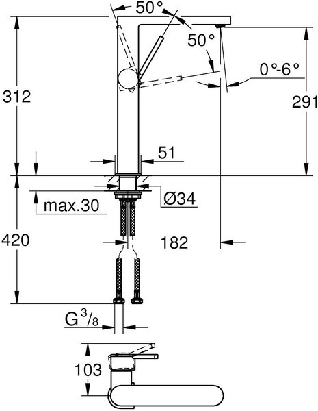 Grohe Plus baterie lavoar stativ Brushed Hard Graphite 32618AL3