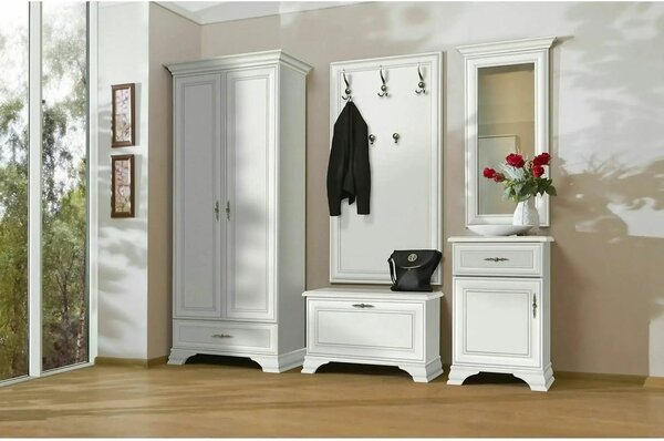 Pantofar IDENTO B, alb, PAL, 80x35x50 cm