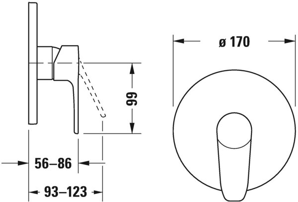 Duravit B.1 baterie de duș ascuns crom B14210010010