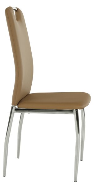 KONDELA Scaun dining, piele ecologică bej/crom, ERVINA