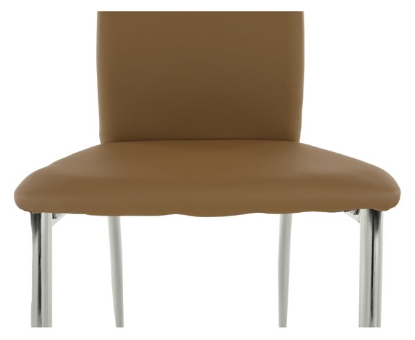 KONDELA Scaun dining, piele ecologică bej/crom, ERVINA