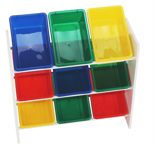 KONDELA Organizator de jucării, multicolor / alb, KIDO TYPE 2