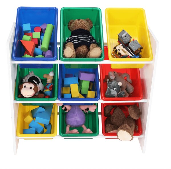 KONDELA Organizator de jucării, multicolor / alb, KIDO TYPE 2