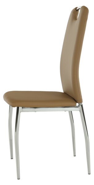 KONDELA Scaun dining, piele ecologică bej/crom, ERVINA
