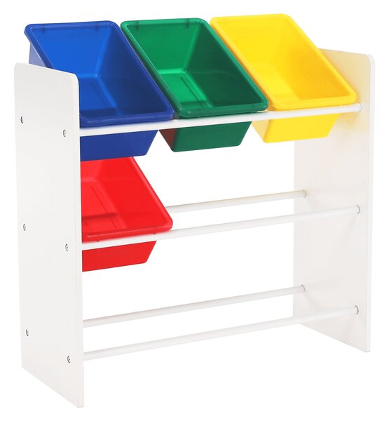 KONDELA Organizator de jucării, multicolor / alb, KIDO TYPE 2