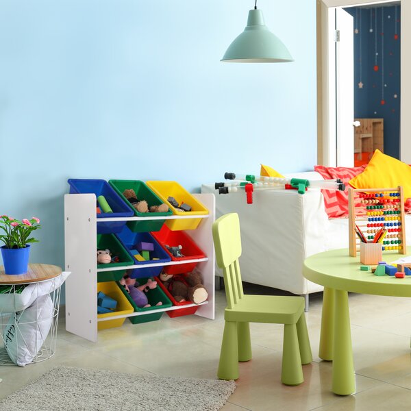 KONDELA Organizator de jucării, multicolor / alb, KIDO TYPE 2