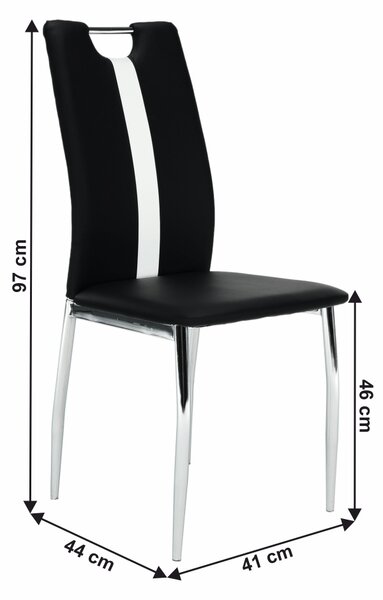 KONDELA Scaun, negru / alb, piele ecologică / crom, SIGNA