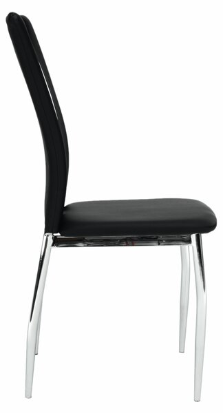 KONDELA Scaun, negru / alb, piele ecologică / crom, SIGNA