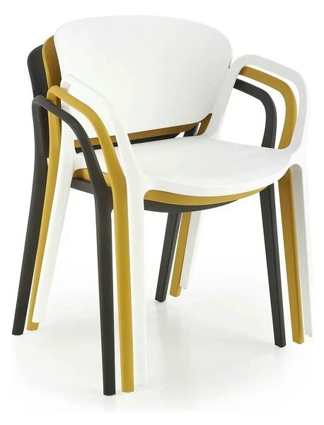 Scaun K491, galben, polipropilena, 60x56x76 cm