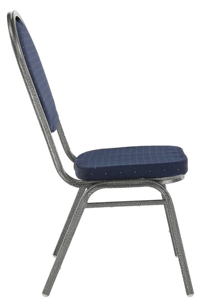 KONDELA Scaun, rabatabil, textil albastru închis/gri cadru, JEFF 2 NEW