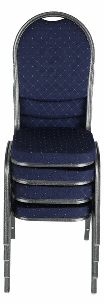 KONDELA Scaun, rabatabil, textil albastru închis/gri cadru, JEFF 2 NEW