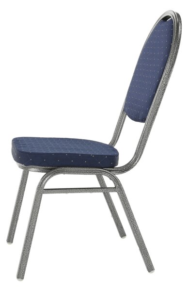 KONDELA Scaun, rabatabil, textil albastru închis/gri cadru, JEFF 2 NEW