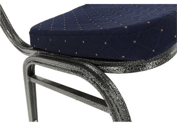 KONDELA Scaun, rabatabil, textil albastru închis/gri cadru, JEFF 2 NEW