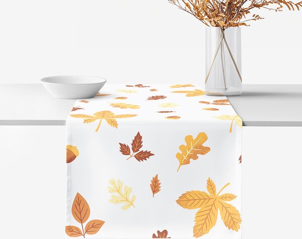 Goldea napron de masă 100% bumbac - frunze de toamnă 35x140 cm