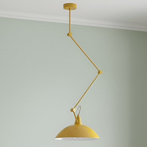 ALDEX Lampă suspendată Melos, galbenă, Ø 36 cm, metal, reglabil, Galben, Camera de zi / sufragerie, Metal, Scandinavă