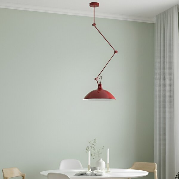ALDEX Lampă suspendată Melos, roșie, Ø 36 cm, metal, reglabil, Roșu, Camera de zi / sufragerie, Metal, Scandinavă