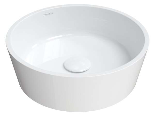 Omnires Bari M+ lavoar 38x38 cm rotund de blat alb luciu BARIUNBP